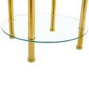Contemporary Minimalist Double Layer Tempered Glass Coffee Table