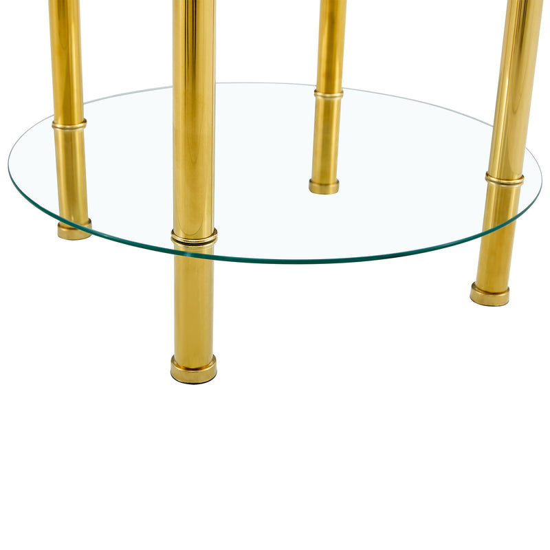 Contemporary Minimalist Double Layer Tempered Glass Coffee Table