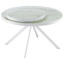 Briggs - Round Marble Printed Glass Top Coffee Table