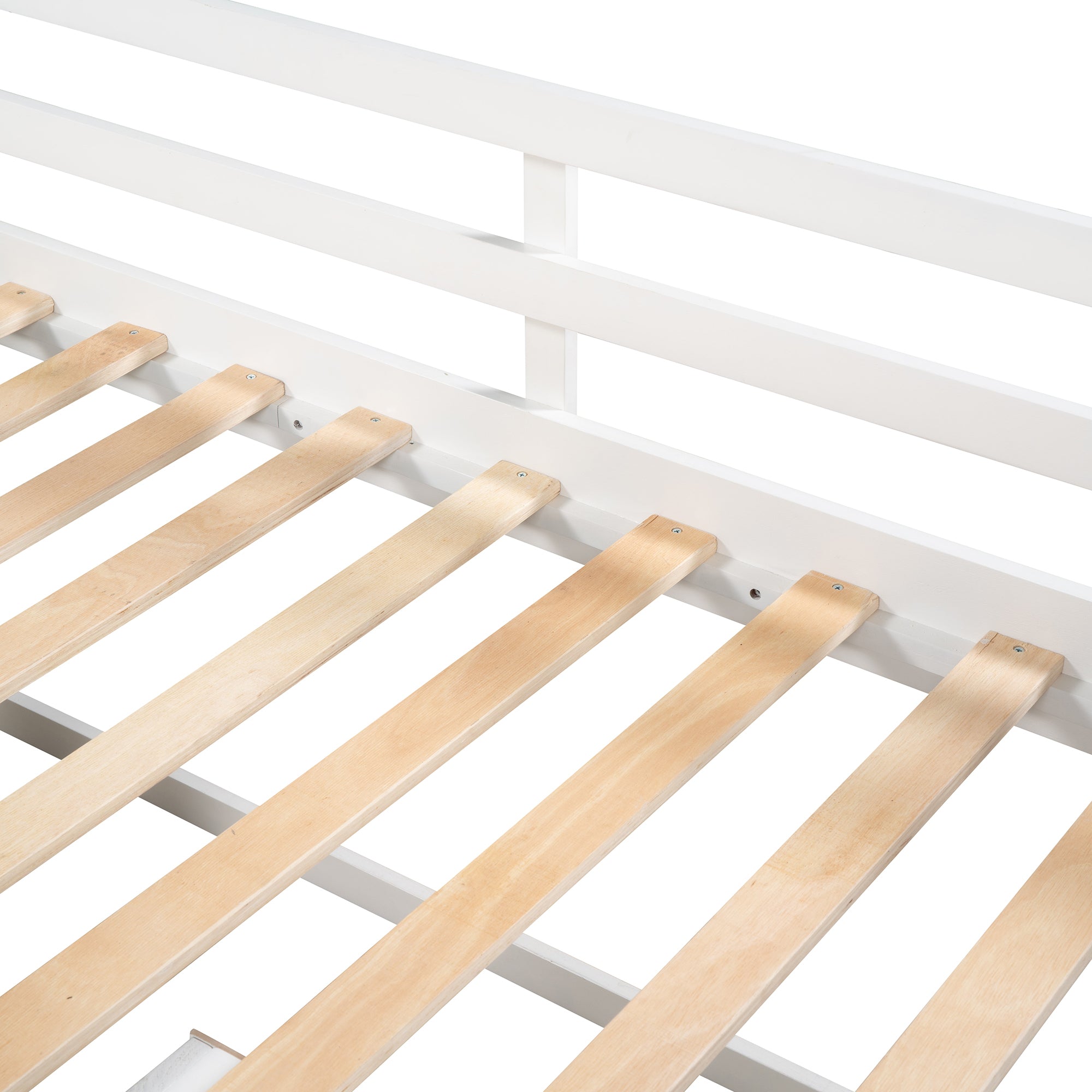 Twin size Loft Bed with Two Shelves and Two drawers (Antique White) - Atlantic Fine Furniture Melbourne FL