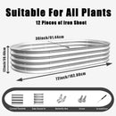 Heavy Duty Galvanized Raised Garden Bed Kit For Vegetables, Flowers & Herbs