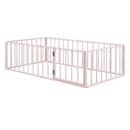 Metal Floor Bed Frame With Fence And Door