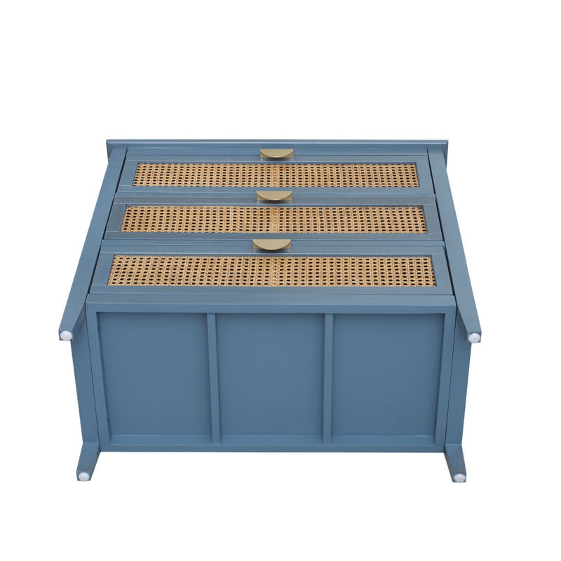 3 Drawer Cabinet, Natural Rattan, American Furniture