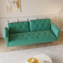 Luxurious Velvet Sofa Bed With Nail Head Trim And Matching Pillow