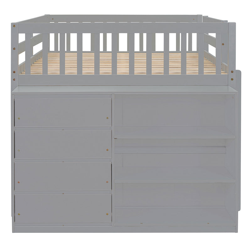 Bunk Bed With 4 Drawers And 3 Shelves