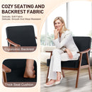 Mid Century Modern Accent Chair With Solid Wood Frame And Extra Thick Backrest