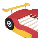 Race Car-Shaped Platform Bed With Wheels