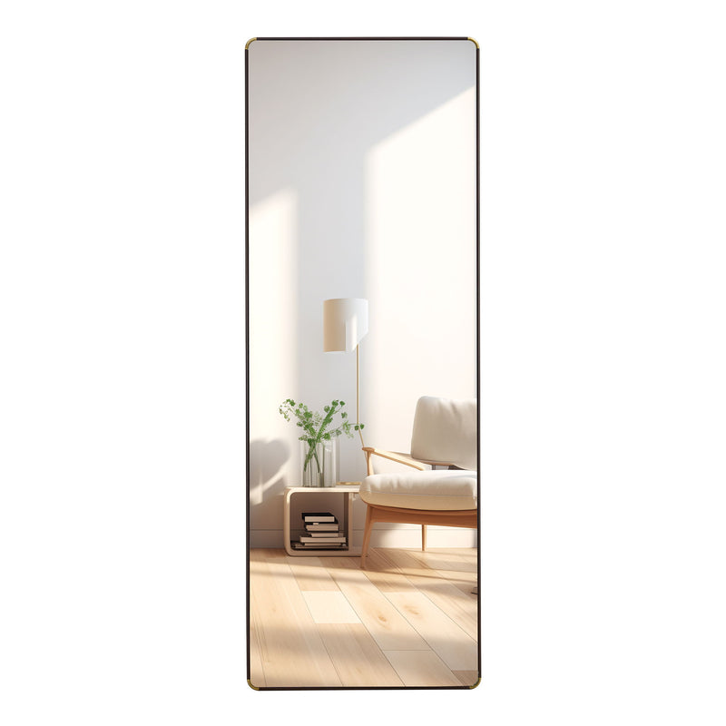 4th Generation Floor Standing Full Length Mirror, Wall Mounted Glass - Transparent