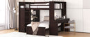 Loft Bed With A Twin Size Standalone Bed, Shelves, Desk, And Wardrobe