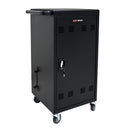 45 Bay Mobile School Charging Cart Station For Chromebook, Tablet And Laptop Computer With Power Strip Included - Black