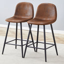 Modern Black Pu Bar Chair Rounded Backrest (Set of 2)