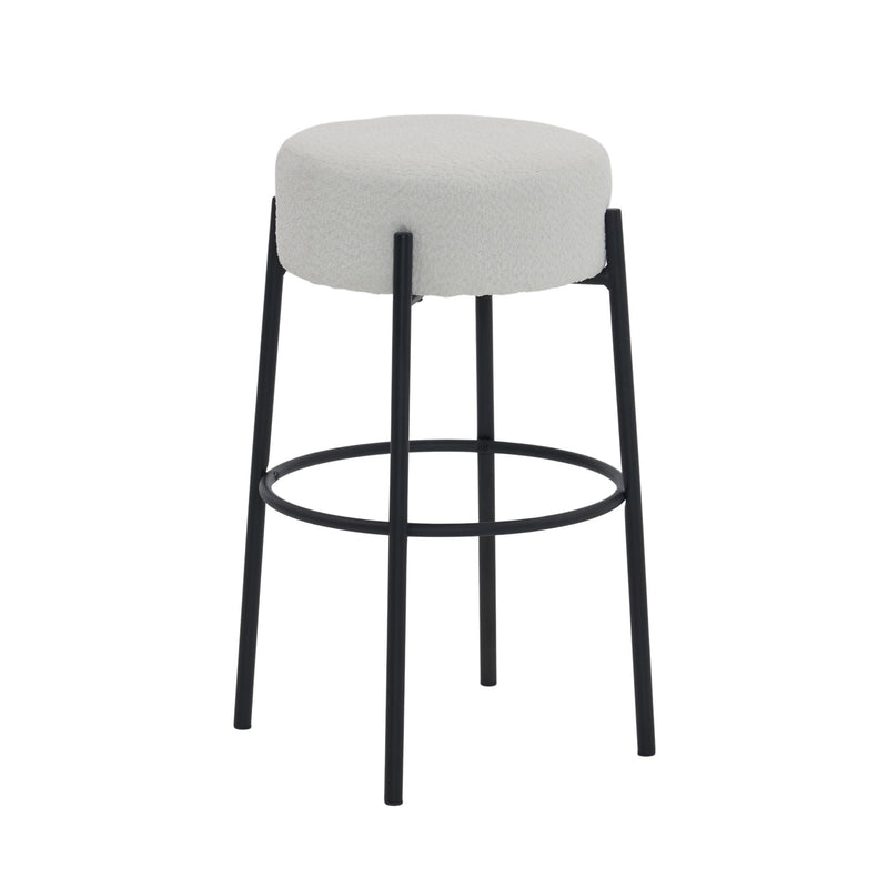 Round High Bar Stools (Set of 2), Contemporary Upholstered Dining Stools For Kitchens, Coffee Shops And Bar Stores