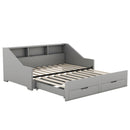 Daybed Frame With Storage Bookcases, 2 Drawers, Charging Station