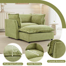 Modern Cozy Upholstered Armchair Sofa With Movable Ottoman