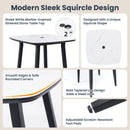 5 Pieces Outdoor Patio Bar Set, Rounded Square Table & 4 Aluminum Bar Stools