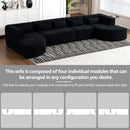 Upholstered Sofa Free Combined Sofa Couch With 2 Chaise Lounge And Five Back Pillows For Living Room