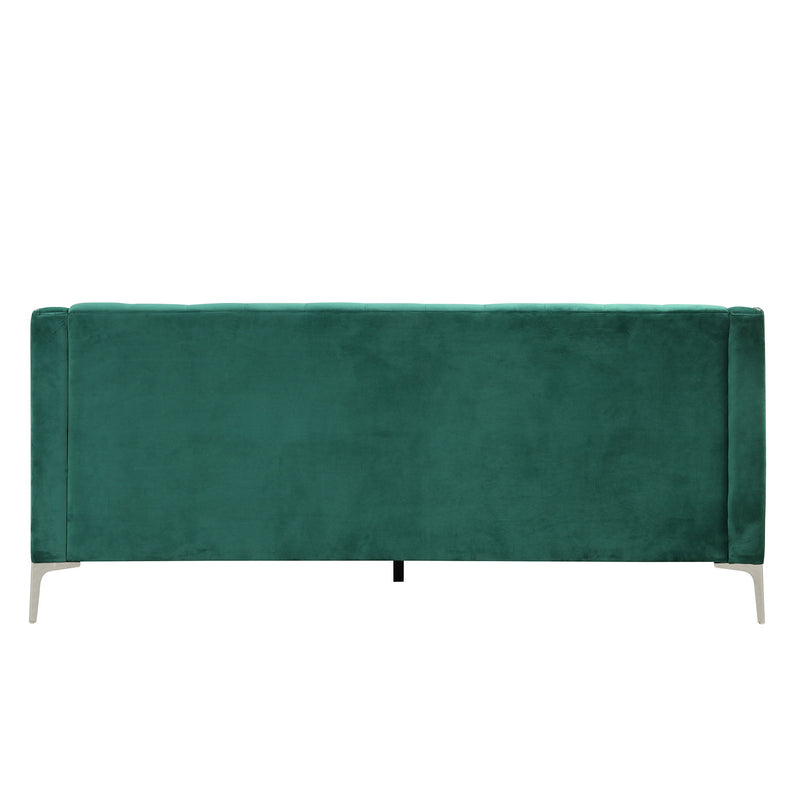 Modern Sofa Dutch Plush Upholstered Sofa With Metal Legs, Button Tufted Back