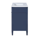 Bathroom Vanity With Top Sink, Modern Bathroom Storage Cabinet, 2 Drawers And A Tip-Out Drawer, Single Sink Bathroom Vanity - Blue