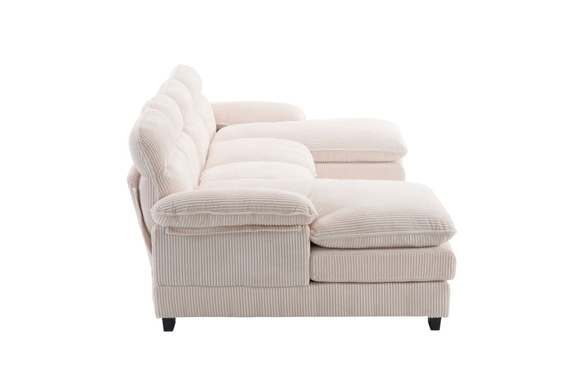 U-Shaped Profile Sofa, Including Two Single Seats And Two Chaise, Modular Sofa, Corduroy Sofa