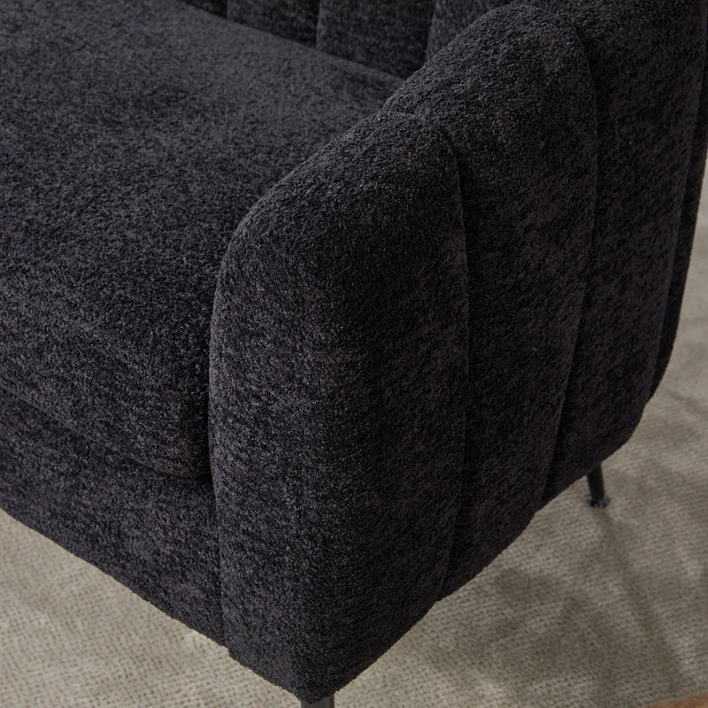 Glam Mini Loveseat, Accent Couch - Black