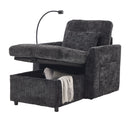 Multifunctional Chenille Recliner Sofa With Storage And Phone Bracket