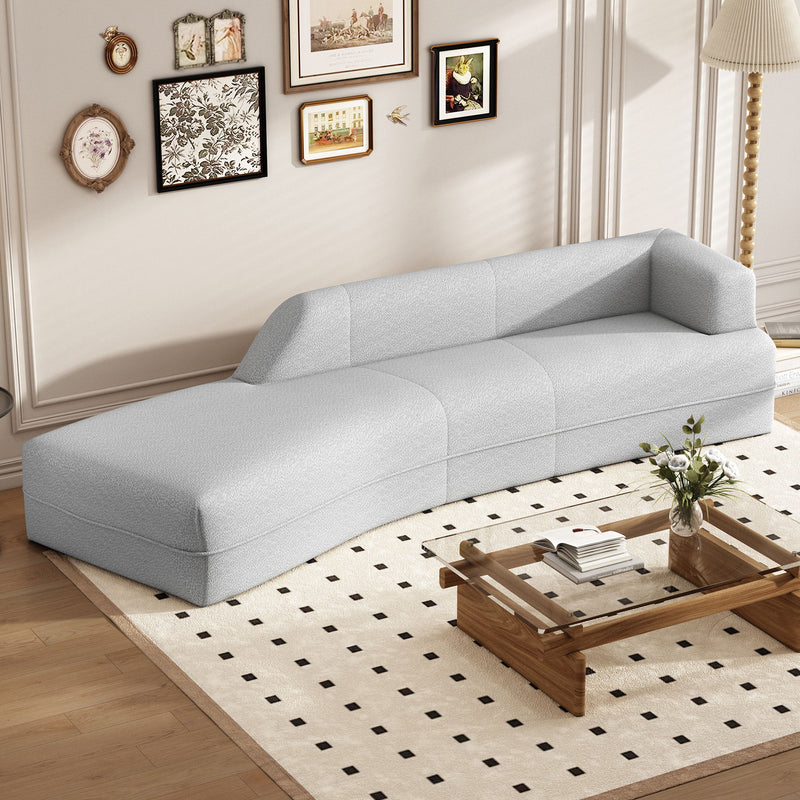 Curved Chaise Lounge Modern Indoor Sofa Couch For Living Room