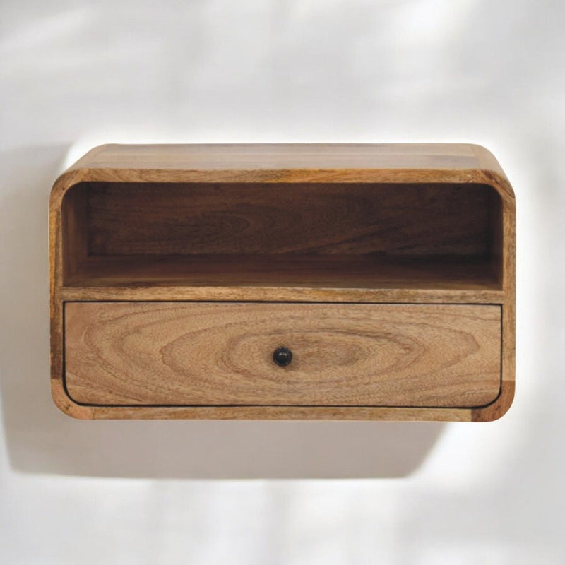 Curved Upper Slot Floating Nightstand