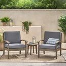 Peyton Club Chair Outdoor Seating Dark Gray Acacia Wood 32.25 X 28.00 X 31.25"