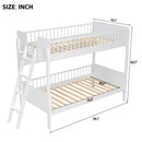 Bunk Bed With 3 Storage Shelves, Adjustable Ladder Left Or Right
