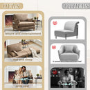 Mid Century Modern Foldable Sofa Bed, 3 In 1 Convertible Sleeper With 3 Pillows