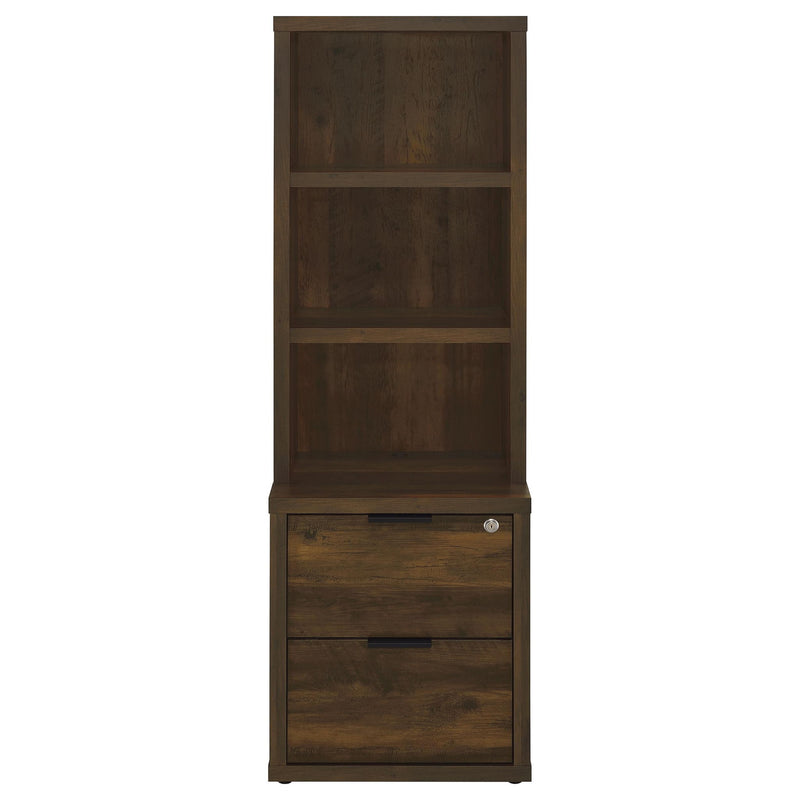 Multifunctional Bookcase With Three Open Shelves, 2 Drawers, Dual USB Charging Outlet