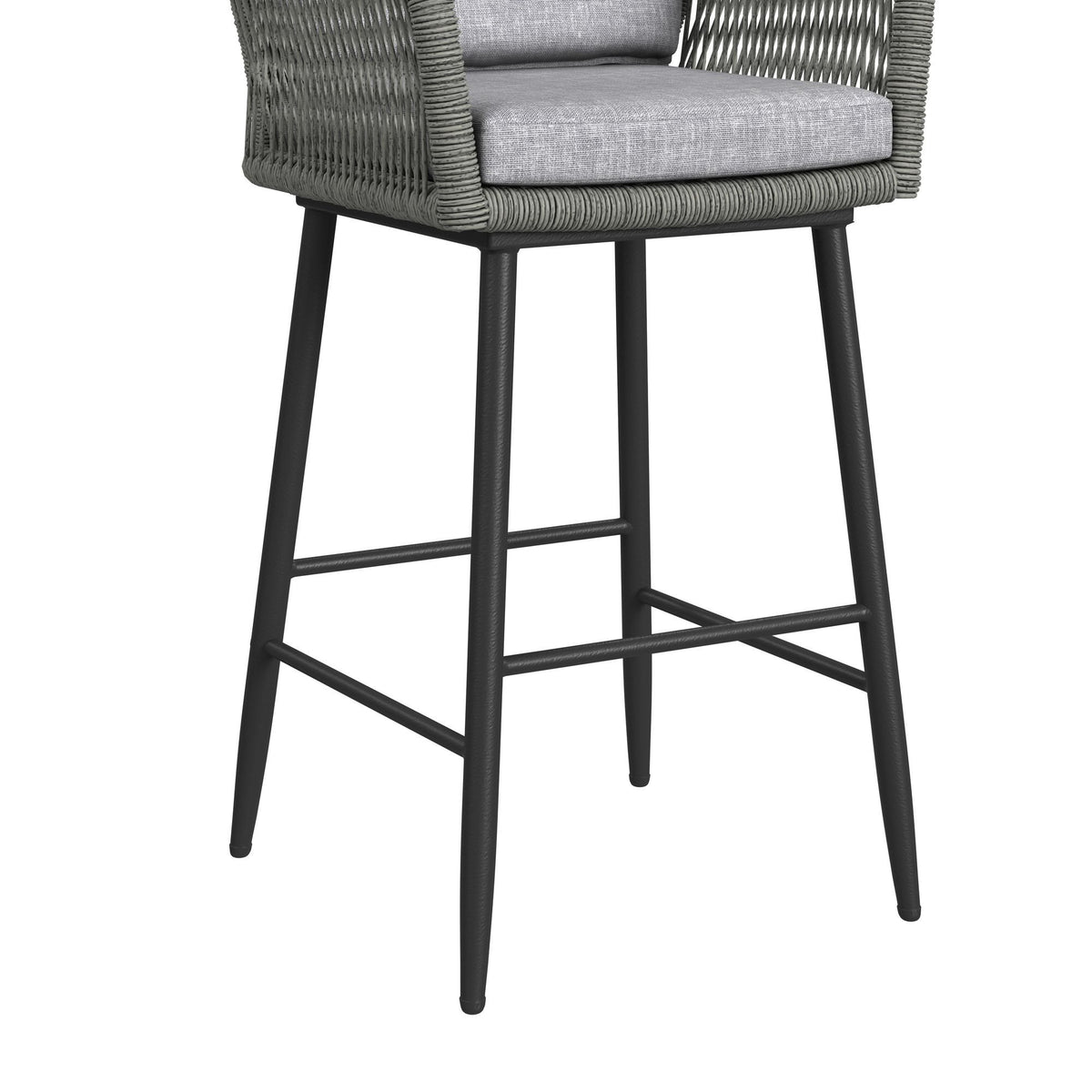 Bayhill Fabric Barstool (Set of 2) in Black / Gray by Elements International, view 7