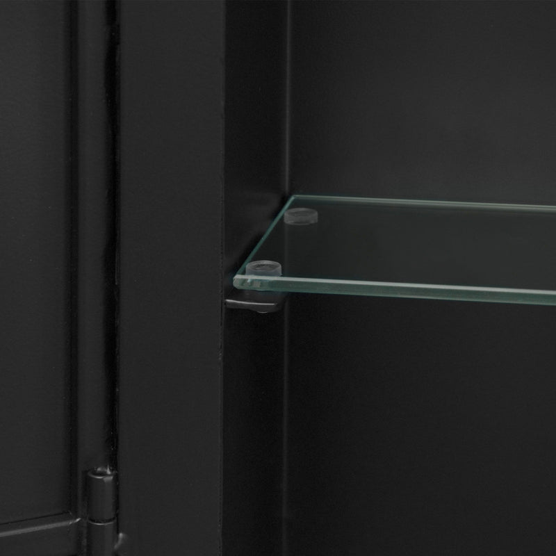 Rectangle Medicine Cabinet Mirror Bathroom Mirror With Storage Wall Mounted Medicine Mirror Cabinet With LED - Black