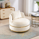 360 Degree Swivel Over Sized Upholstered Barrel Chair