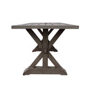 Modern Outdoor Dining Table With X Shaped Legs, Umbrella Hole