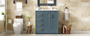 Ceramic Sink Combo, Freestanding Vanity Set With 3 Drawers & Soft Closing Doors