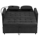 Loveseat Sofa Bed Sleeper With Reversible Backrest, Side Pockets, USB Ports, Phone Holder