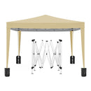 10'X10' Folding Canopy With 4 Removable Sidewalls Outdoor Event Shelter UPF 50+ Gazebo Portable Tents For Parties Beach Camping Wedding Ez Pop Up Canopy 4 Pieces Weight Bag + Carry Bag