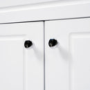 Bathroom Vanity Cabinet Only, 3 Drawers & 4 Doors With Double Layer Shelves - White