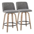 Toriano - Contemporary Fixed-Height Counter Stool & Swivel With Round Footrest (Set of 2)