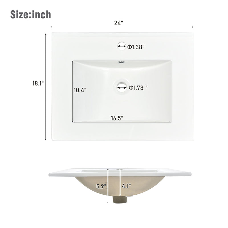 Wall Mounted Bathroom Vanity With 2 Drawers, Ideal For Small Bathrooms