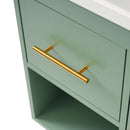 Bathroom Vanity With Resin Sink Combo Set, Modern Freestanding Single Bathroom Cabinet With 2 Drawers & 2 Storage Compartments, Storage Cabinet For Bathroom, Frame Vanity Set - Green