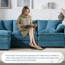 Modular Sectional With Deep And Wide Seat, Cloud Couch Set With Double Cushions Sofa With Movable Ottoman