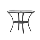 Bistro Table With Iron Frame And Glass Top - Gray