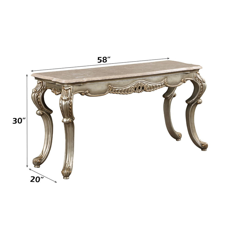 Miliani - Sofa Table With Marble Top - Natural Antique Bronze