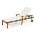 Jason - Black Chaise Lounge Adjustable Acacia Wood Outdoor Furniture