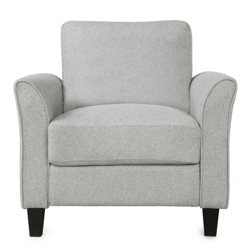 Living Room Furniture Armrest Single Sofa   and Loveseat Sofa (Light Gray)