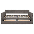 Upholstered Platform Bed With USB And 2 Drawers