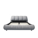 Luxury Upholstered Platform Bed With Oversized Padded Backrest And Solid Wood Frame