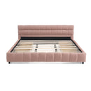 Modern Platform Bed Frame With Thick Chenille Fabric